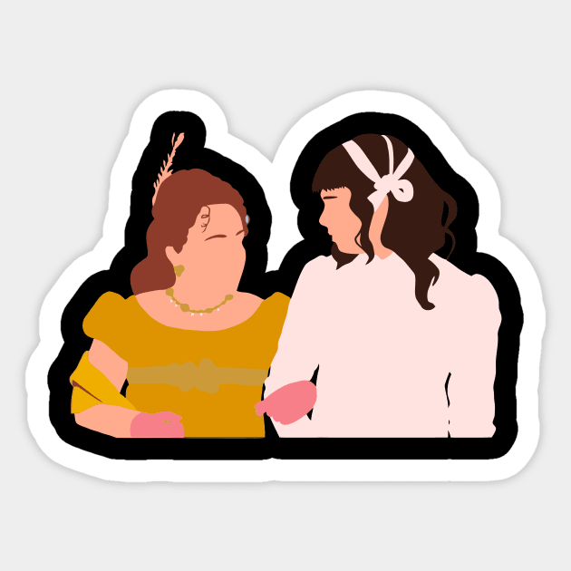 Penelope Feathertop and Eloise Bridgerton Characters Illustration Sticker by Virhayune